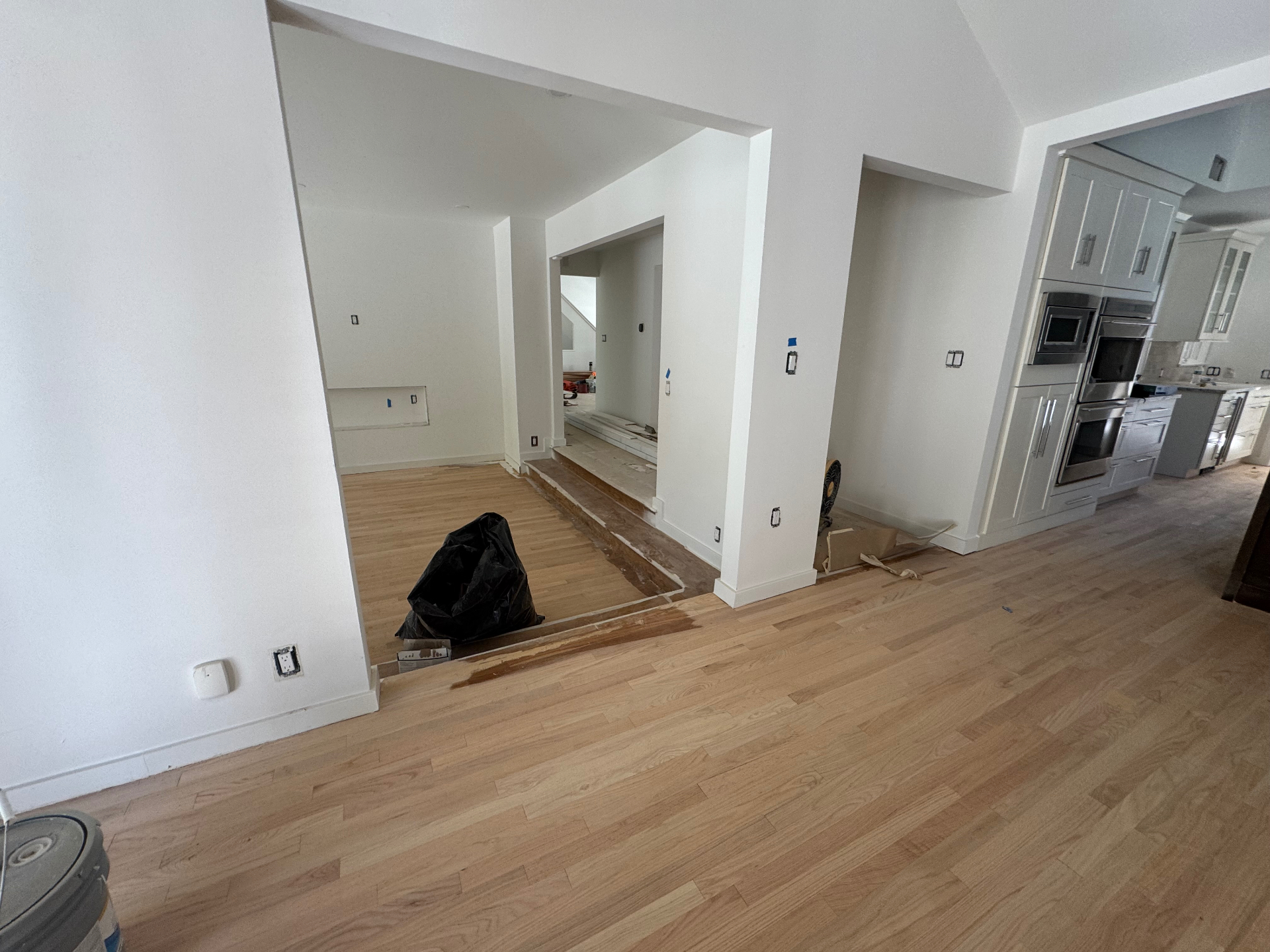 White Oak Great Room Install before