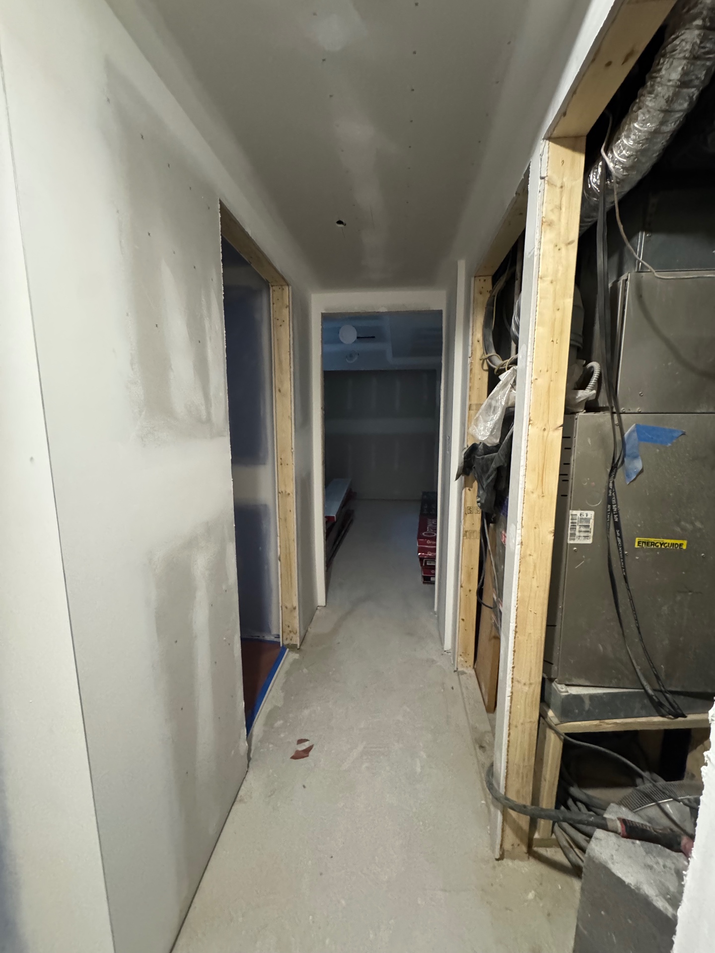 Utility Hallway Buildout before