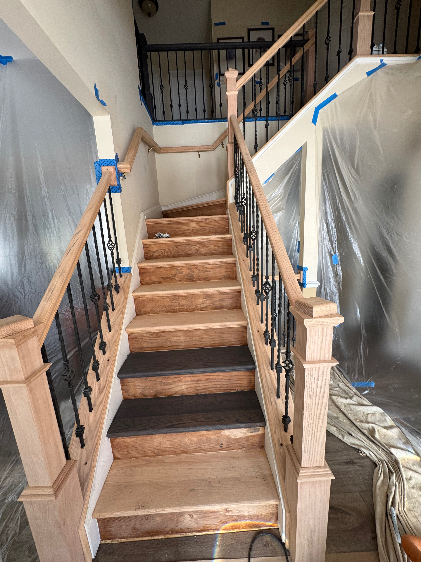 Iron Baluster Stair Finish before
